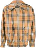 Burberry Checked Zipped Jacket - Neutrals