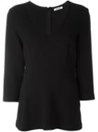 P.a.r.o.s.h. V-neck Flared Blouse, Women's, Size: Large, Black, Polyamide/spandex/elastane/wool
