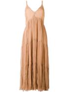 Mes Demoiselles - Celeste Tiered Maxi Dress - Women - Viscose - 38, Pink/purple, Viscose