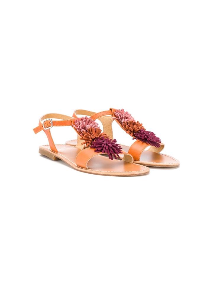 Gallucci Kids Flower Detail Sandals - Brown