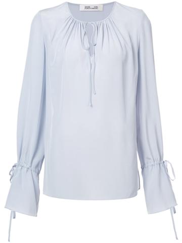 Dvf Diane Von Furstenberg Tie Neck Blouse - Grey