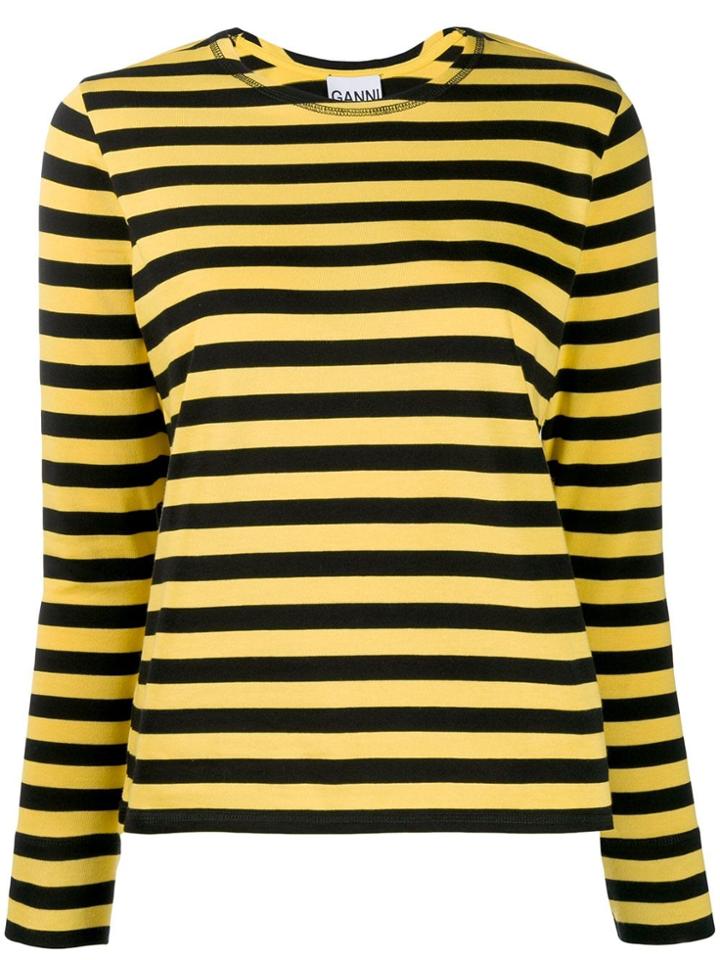 Ganni Striped T-shirt - Black