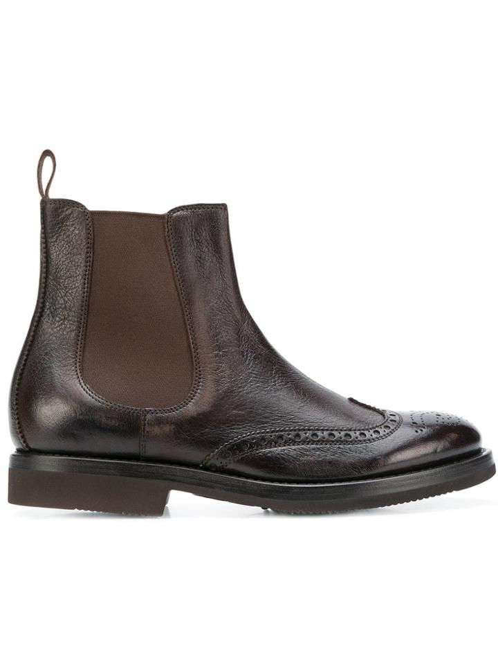Henderson Baracco Brogue Chelsea Boots - Brown