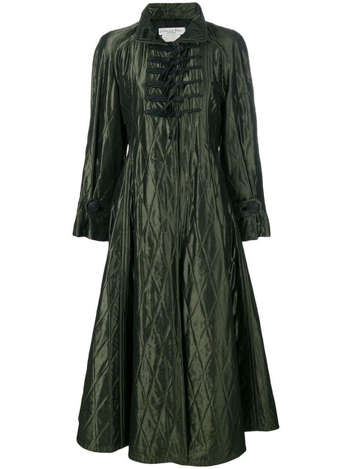 Christian Dior Pre-owned Padded Diamond Quilted Coat - Green