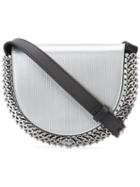 Paco Rabanne Mini Half Moon Bag, Women's, Grey, Leather/steel