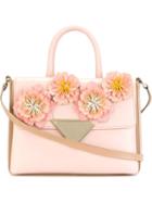 Sara Battaglia Carol Flower Tote, Women's, Pink/purple, Calf Leather