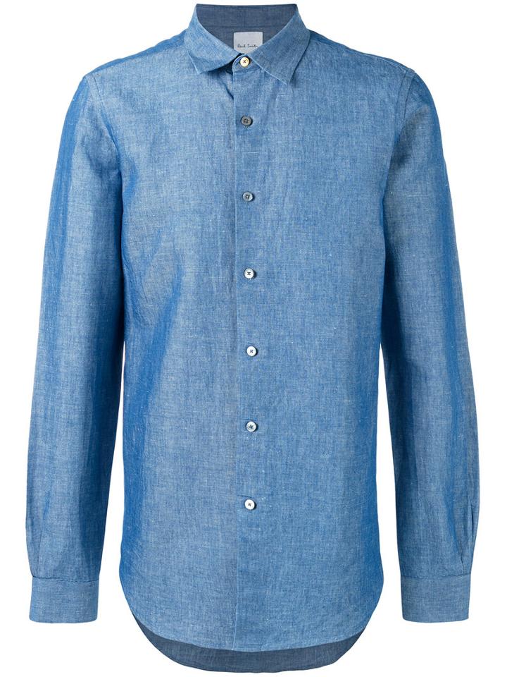Paul Smith - Classic Shirt - Men - Cotton/linen/flax - S, Blue, Cotton/linen/flax