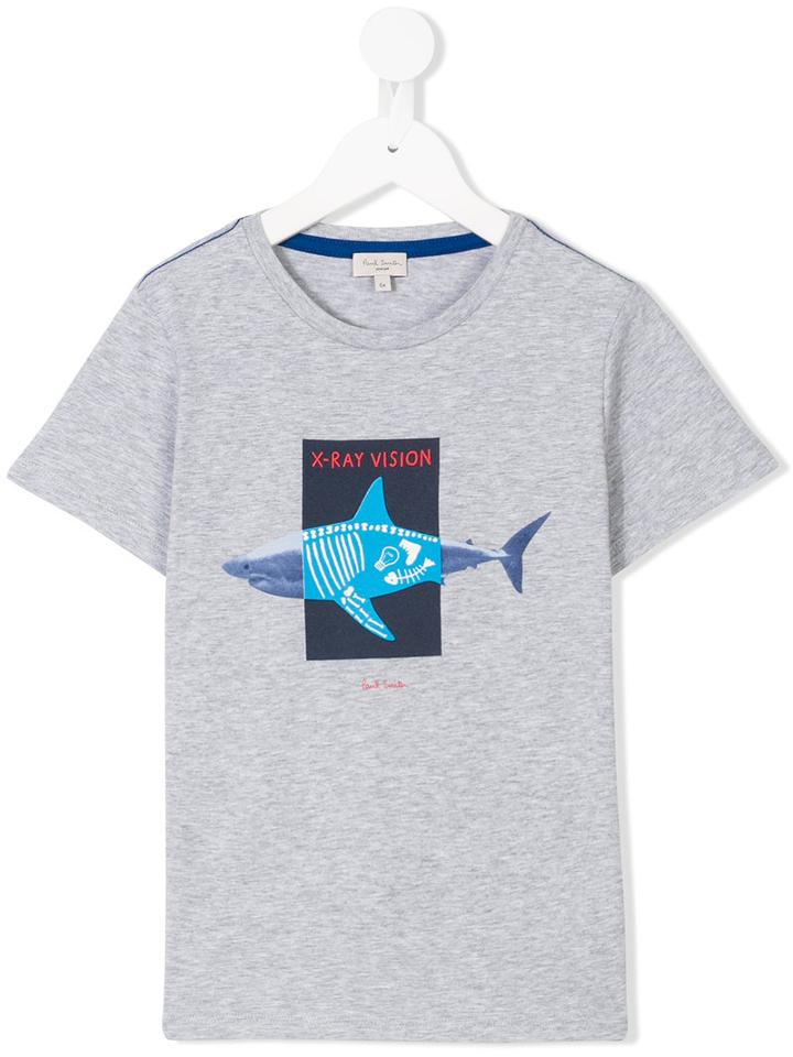 Paul Smith Junior - X-ray Shark T-shirt - Kids - Cotton - 2 Yrs, Grey