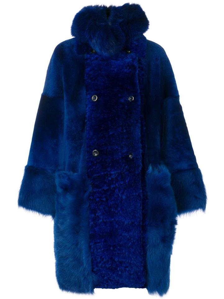 Desa 1972 Oversized Double-breasted Coat - Blue