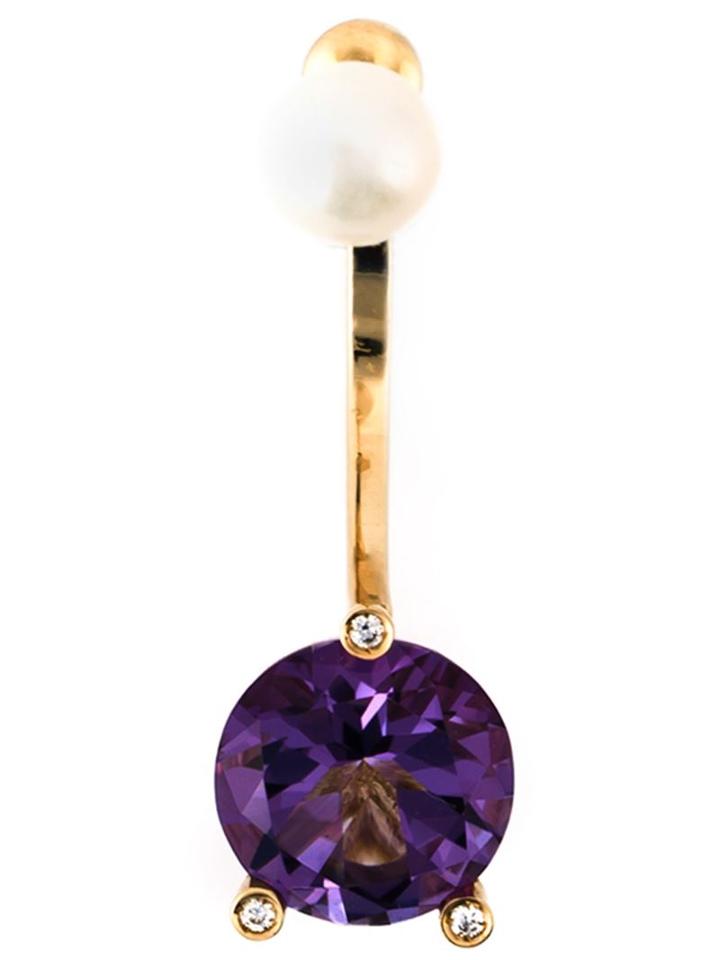 Delfina Delettrez 'magic Triangle Piercing' Diamond Earring, Women's, Pink/purple