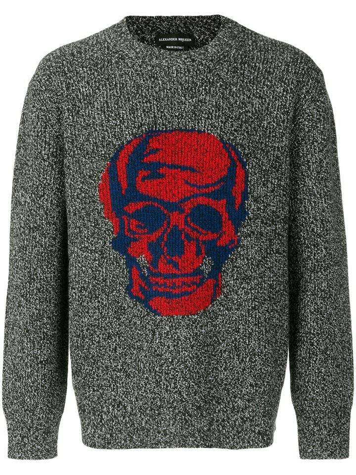 Alexander Mcqueen Skull Motif Jumper - Grey