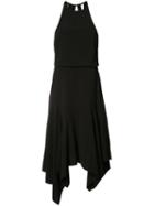 Halston Heritage Pleated Trim Dress, Women's, Size: 6, Black, Polyester/spandex/elastane