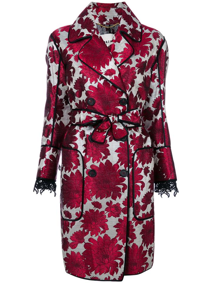 Bazar Deluxe Floral Belted Coat - Red