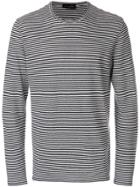 Roberto Collina Long Sleeve Striped T-shirt - Blue