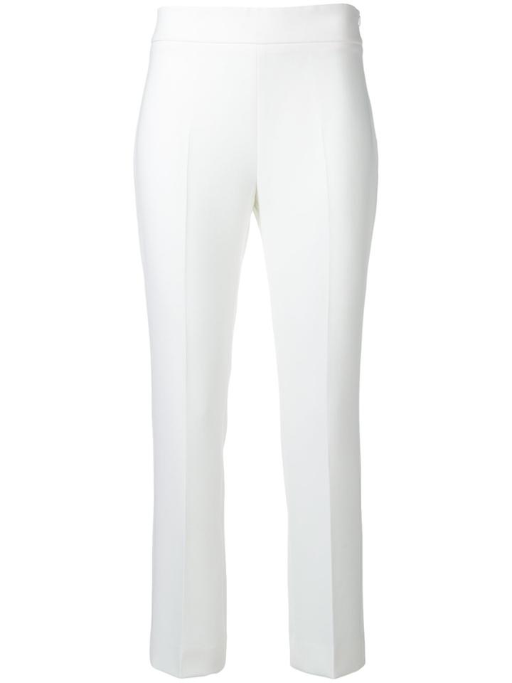 Max Mara Flat Front Tailored Waist Trousers - White