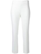 Max Mara Flat Front Tailored Waist Trousers - White