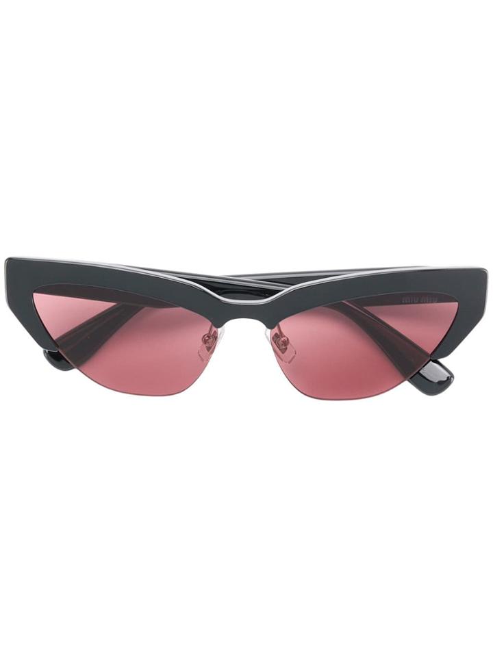 Miu Miu Eyewear Super Cat-eye Sunglasses - Black