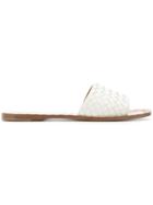 Bottega Veneta Intrecciato Weave Sandals - White