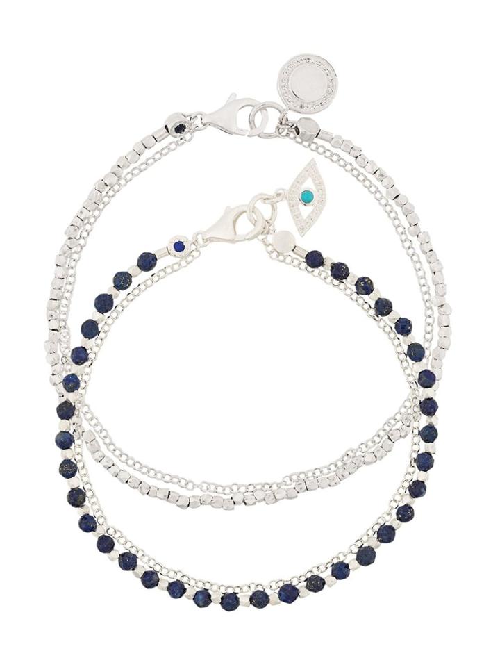Astley Clarke Lapis Evil Eye Bracelet Stack - Silver