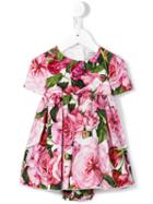 Dolce & Gabbana Kids - Rose Print Dress - Kids - Cotton - 3-6 Mth, Pink/purple