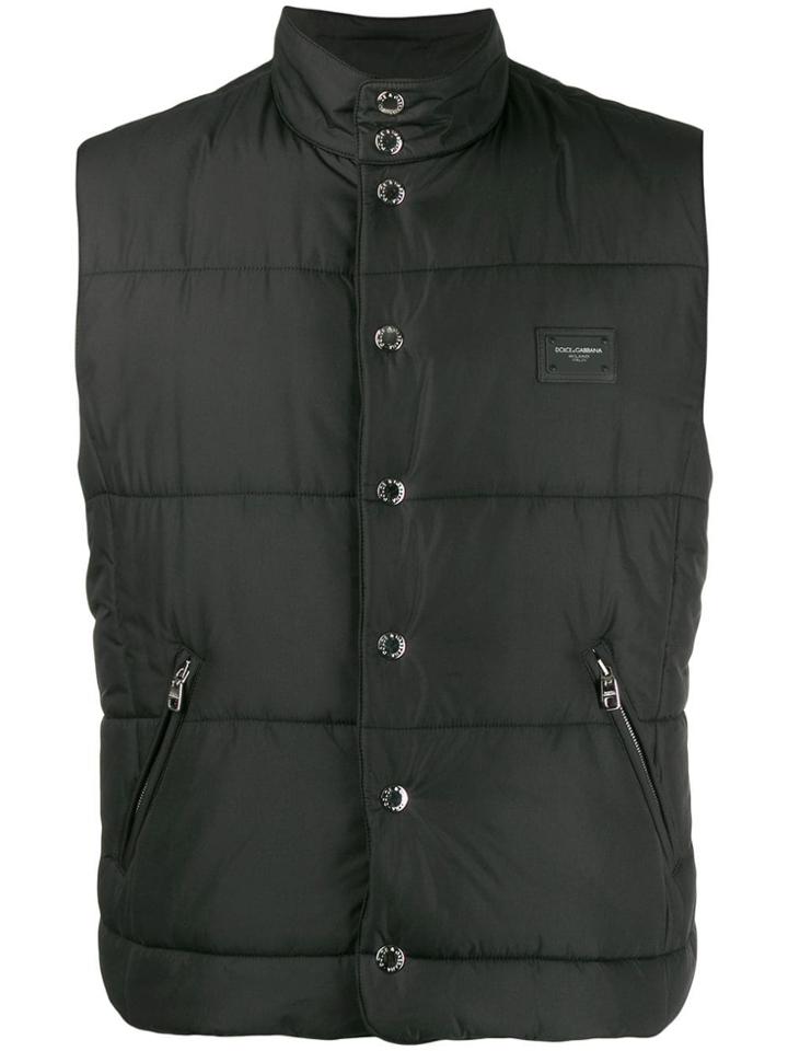 Dolce & Gabbana Button Padded Gilet - Black