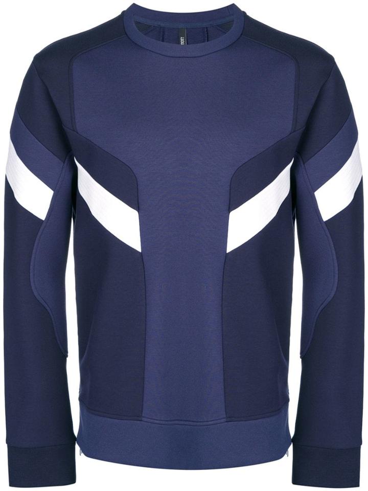 Neil Barrett Panelled Crew Neck Sweatshirt - Blue