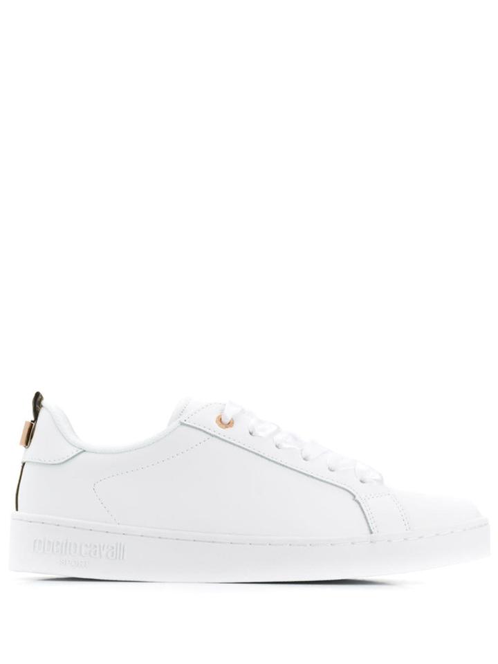 Roberto Cavalli Satin Lace-up Sneakers - White