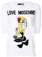 Love Moschino Front Logo Knitted Top - White