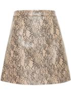 Christopher Kane Lace Print Leather Mini Skirt