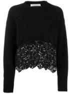 Philosophy Di Lorenzo Serafini Lace Hem Knitted Top - Black