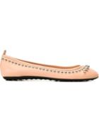 Tod S Studded Ballerinas, Women's, Size: 35, Pink/purple, Leather/rubber/metal