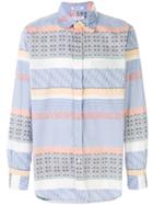 Engineered Garments Patterned Panel Shirt - Blue