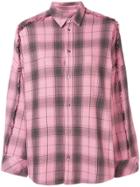 Iro Checked Flannel Blouse - Pink