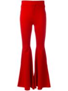 Givenchy - Flared Trousers - Women - Viscose/polyamide/spandex/elastane/acetate - 38, Red, Viscose/polyamide/spandex/elastane/acetate