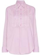 Area Embellished Tucks Tailored Shirt - Pink