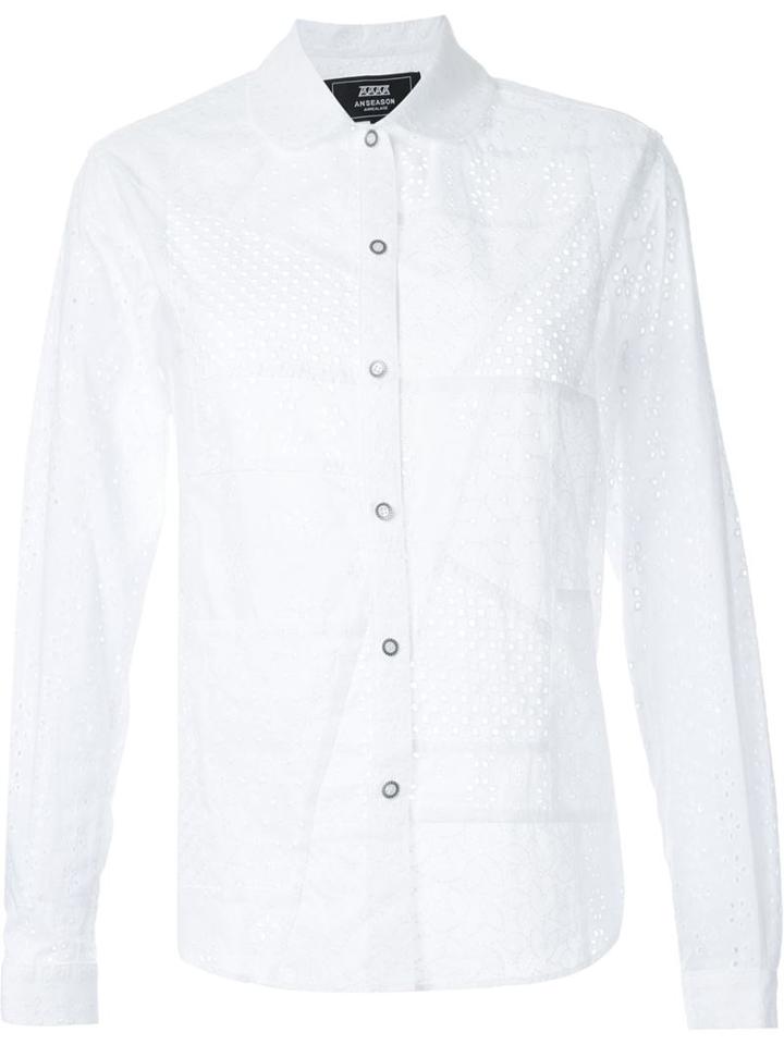 Anrealage 'patchwork Race' Shirt, Women's, Size: Small, White, Cotton