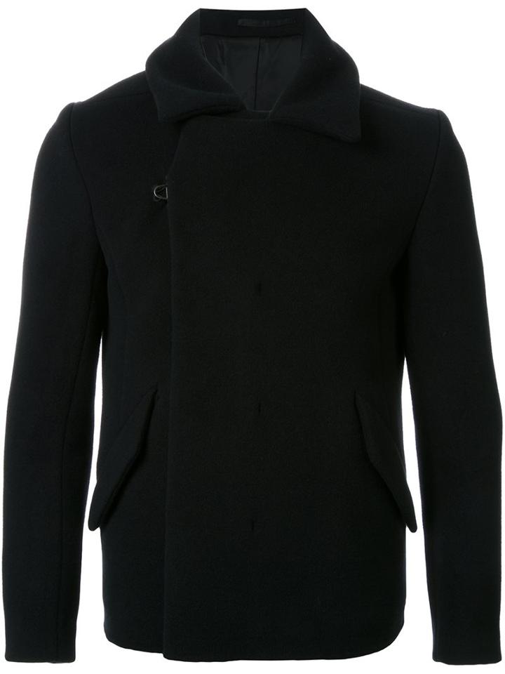 Kazuyuki Kumagai Short Double Breasted Coat, Men's, Size: 2, Black, Cashmere/wool