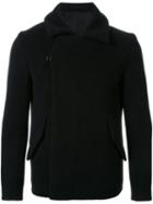 Kazuyuki Kumagai Short Double Breasted Coat, Men's, Size: 2, Black, Cashmere/wool