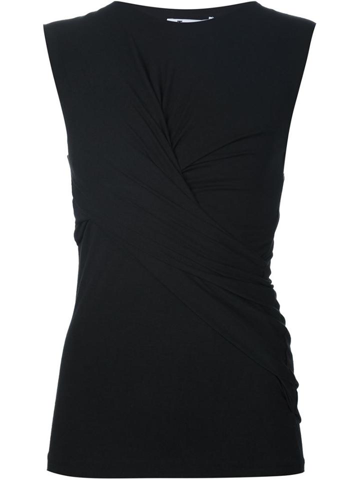 T By Alexander Wang Twist Front Top, Women's, Size: Small, Black, Spandex/elastane/modal
