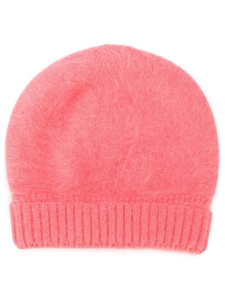 Roberto Collina Knitted Beanie Hat - Pink & Purple