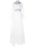 Carolina Herrera Smock-neck Silk Gown - White