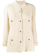Chanel Pre-owned 1980's Metallic Threading Knitted Jacket - Neutrals
