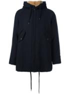 A Kind Of Guise Concealed Fastening Hooded Coat, Men's, Size: Xl, Blue, Virgin Wool/cotton/wool