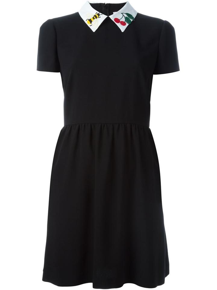 Red Valentino Patched Collar Shortsleeved Dress