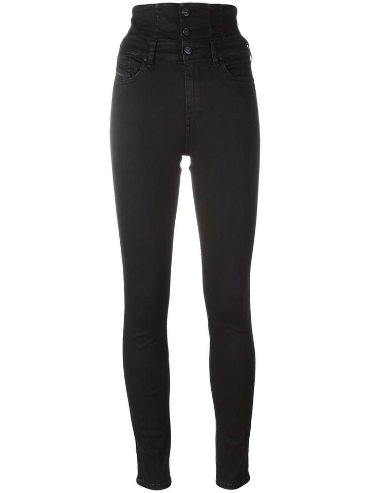 Diesel 'skinzee Corset' Jeans, Women's, Size: 24/32, Black, Cotton/polyester/spandex/elastane