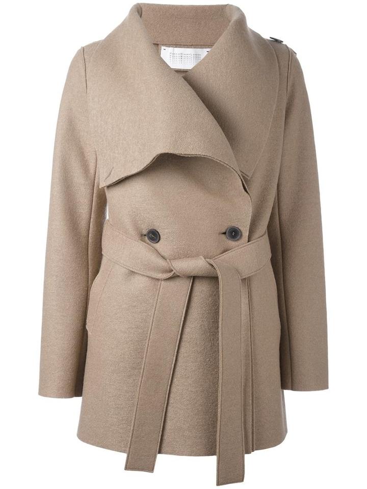 Harris Wharf London Double Breasted Belted Coat, Women's, Size: 46, Nude/neutrals, Wool