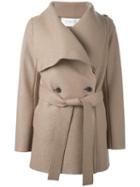 Harris Wharf London Double Breasted Belted Coat, Women's, Size: 46, Nude/neutrals, Wool