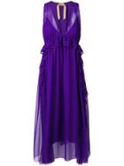 No21 Sleeveless Flared Midi Dress - Pink & Purple