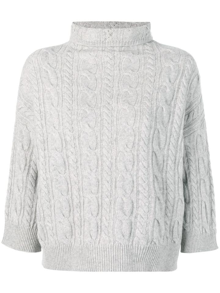 Max Mara Cable Knit Jumper - Grey