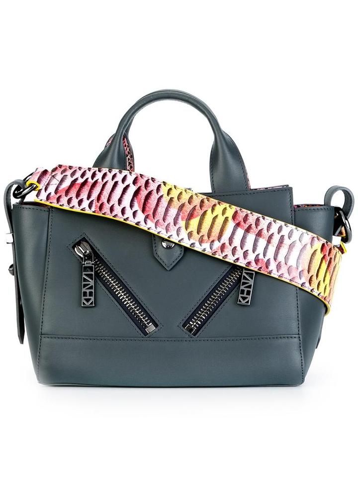 Kenzo 'kalifornia' Shoulder Bag, Women's, Grey, Calf Leather